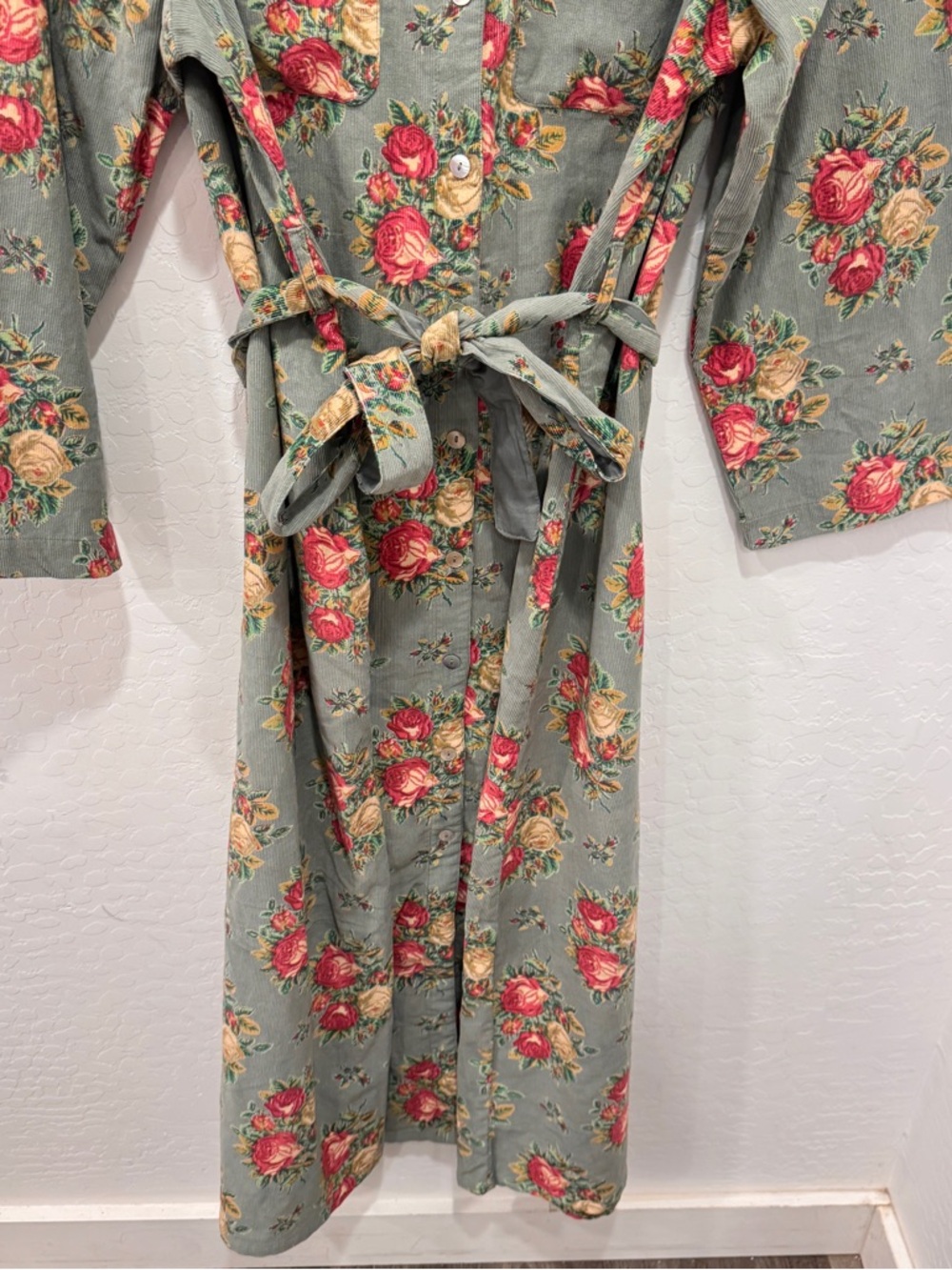 April Cornell Genevieve Corduroy Shirt Dress Women’s XXL Floral Cotton Midi - Picture 10 of 11